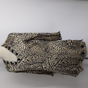 Silk Threads leapard-print silk or faux silk top-sz XS